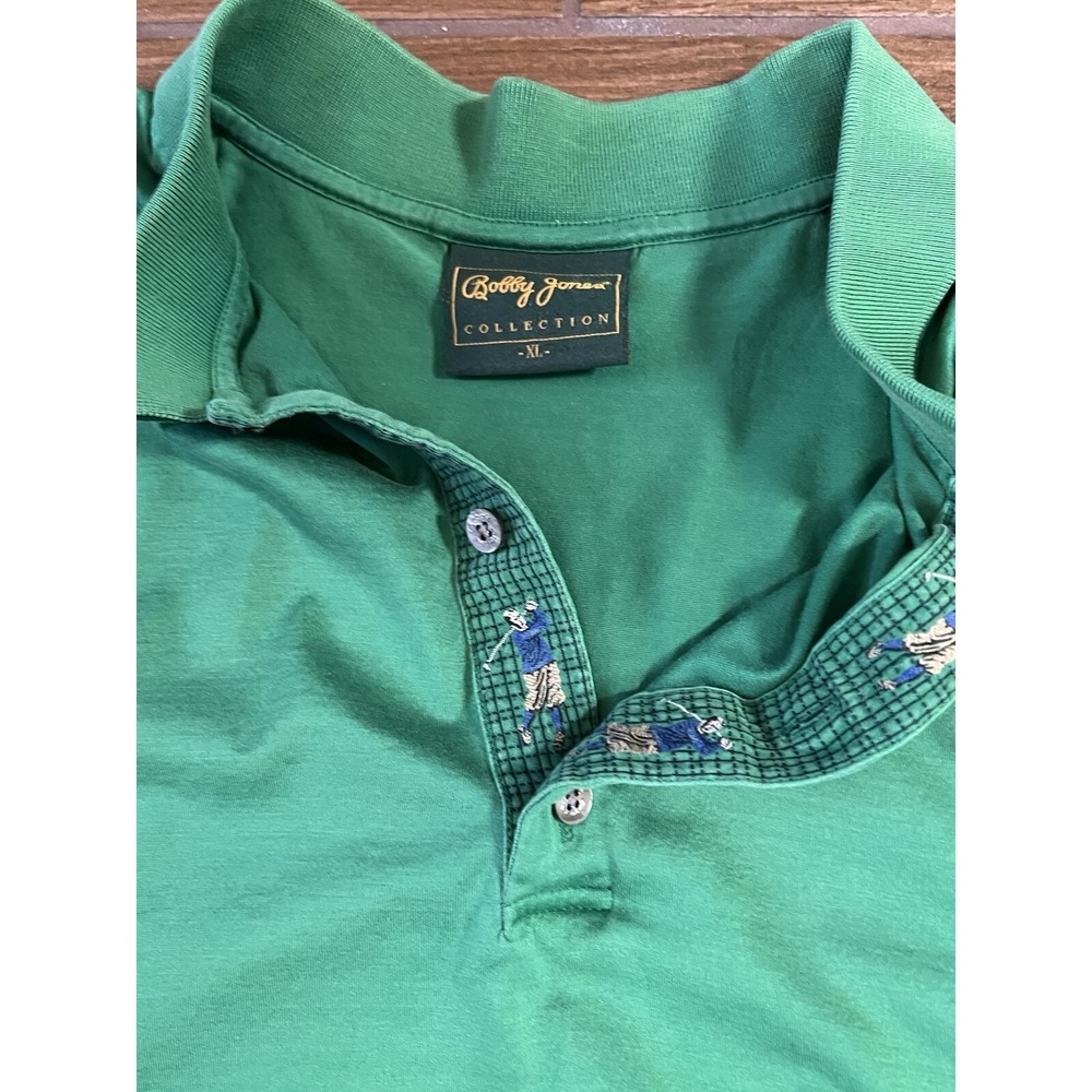 Bobby Jones Masters Men's Performance Polo XL - Green SS Classic Logo Golf Shirt - Picture 5 of 6